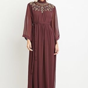 Beaded Sequin Bell Sleeve Maxi Dress